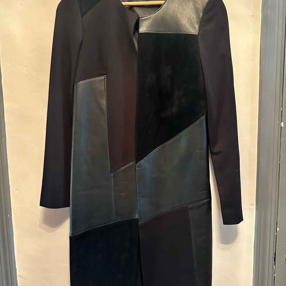 Calvin Klein Black Leather Patchwork Jacket - image 1